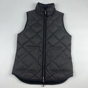 J. Crew Factory Textured Quilted Down Feather Puffer Vest Gray Size XS